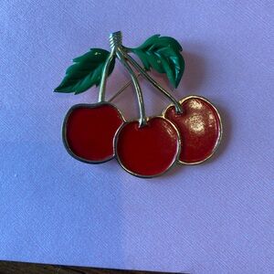 Vintage Cherry Brooch Pin